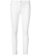 Ag Jeans - Distressed Skinny Jeans - Women - Cotton/polyester/polyurethane/lyocell - 26, White, Cotton/polyester/polyurethane/lyocell