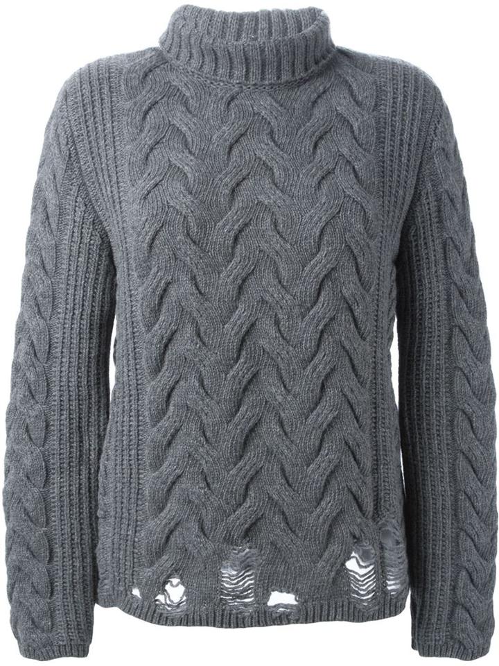 Aries Cable Knit Sweater, Women's, Size: 2, Grey, Polyamide/wool