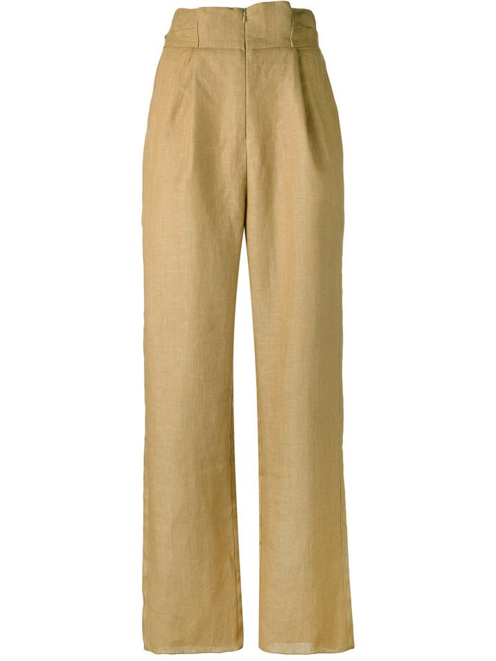 Cherevichkiotvichki - Tailored Trousers - Women - Linen/flax - Xs, Brown, Linen/flax