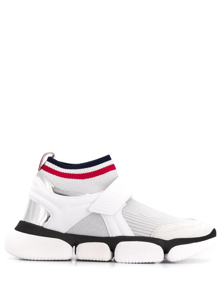 Moncler Baktha Striped Knit Sneakers - White