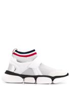 Moncler Baktha Striped Knit Sneakers - White