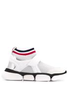 Moncler Baktha Striped Knit Sneakers - White