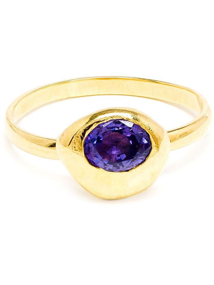 Natasha Collis 18k Gold And Purple Sapphire Nugget Ring