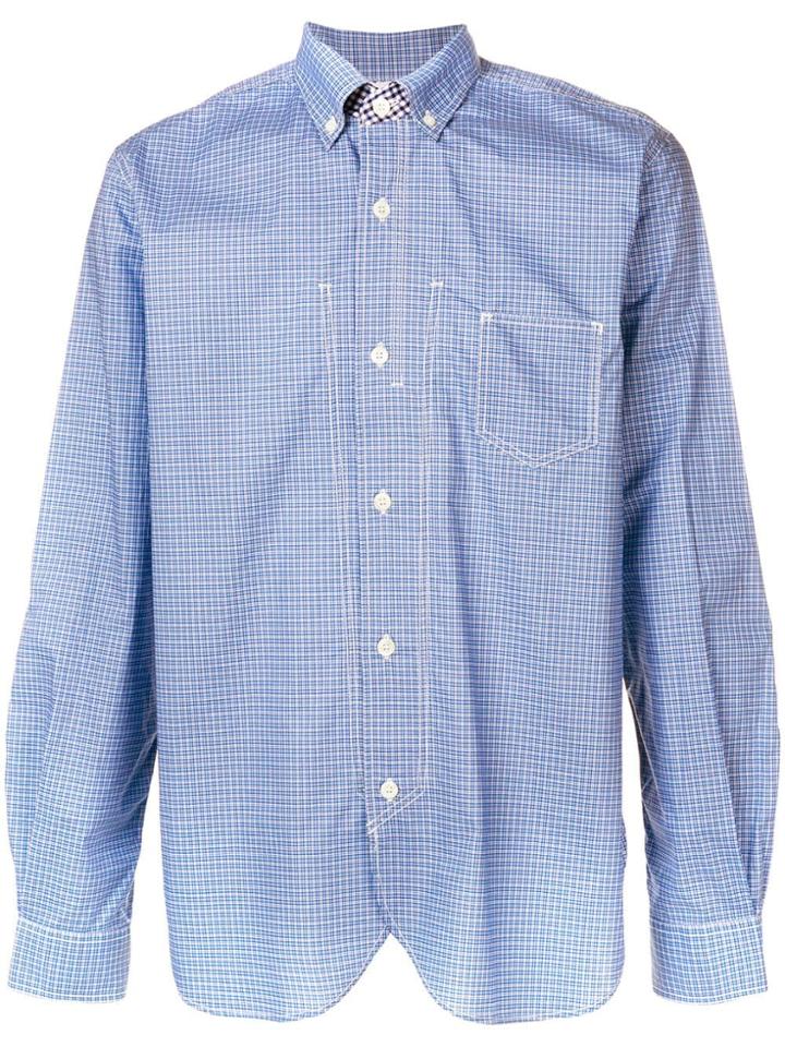 Junya Watanabe Man Checked Fitted Shirt - Blue