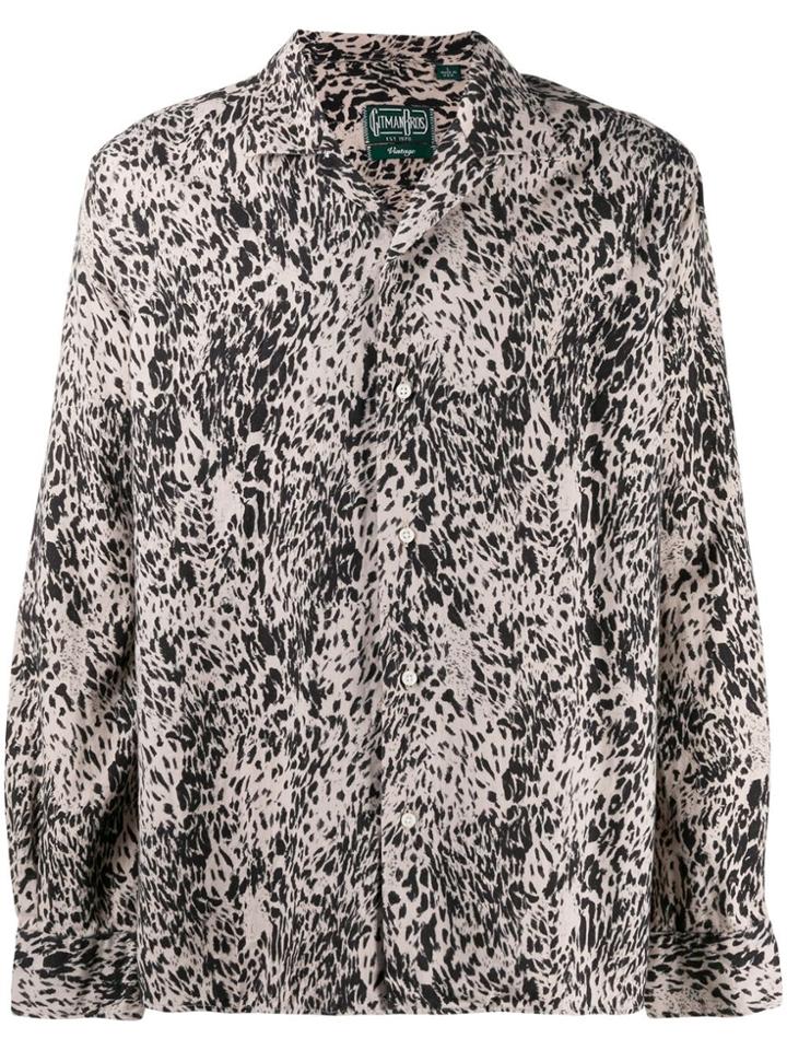 Gitman Vintage Polar Leopard Print Camp Shirt - Neutrals