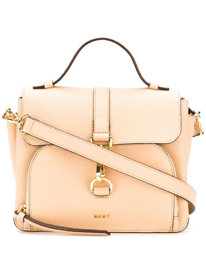 Dkny Shoulder Buckled Satchel - Nude & Neutrals