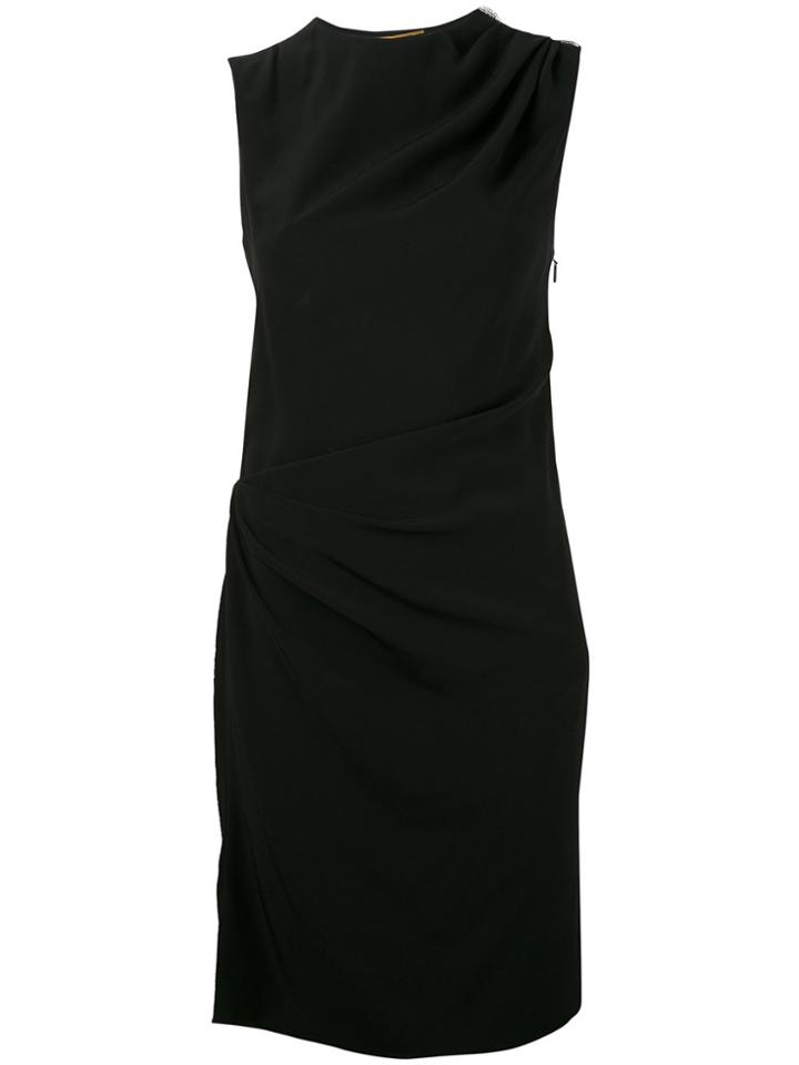 Saint Laurent Draped Sleeveless Mini Dress - Black