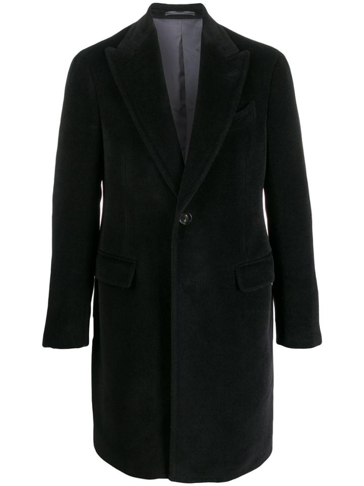Lardini Single-breasted Regular-fit Coat - Black