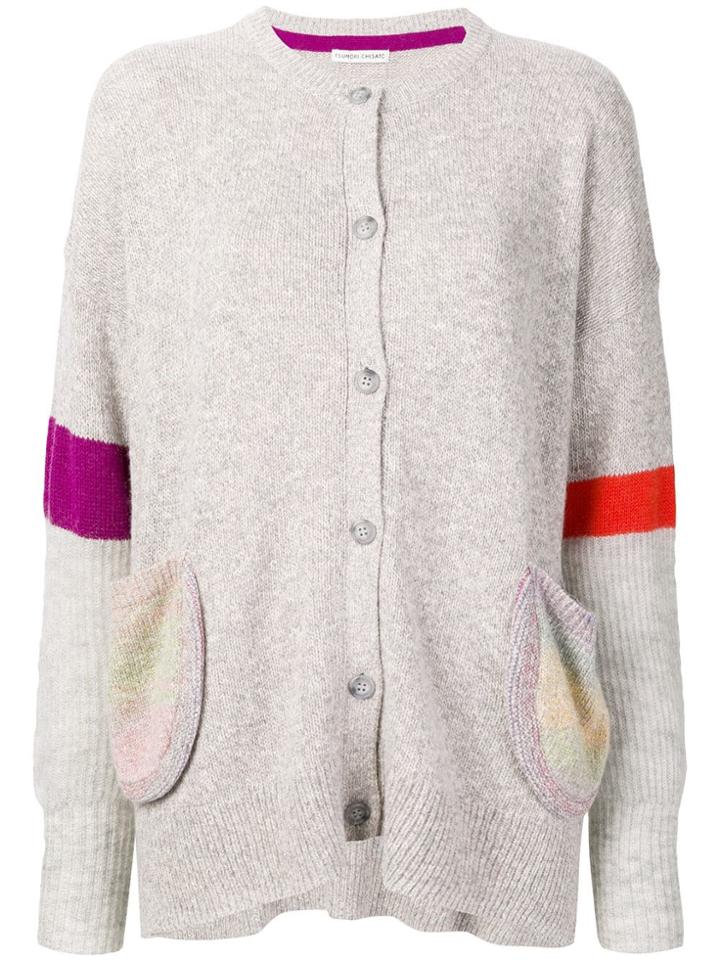 Tsumori Chisato Striped Sleeve Cardigan - Grey