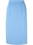 Louis Feraud Vintage Classic Pencil Skirt - Blue
