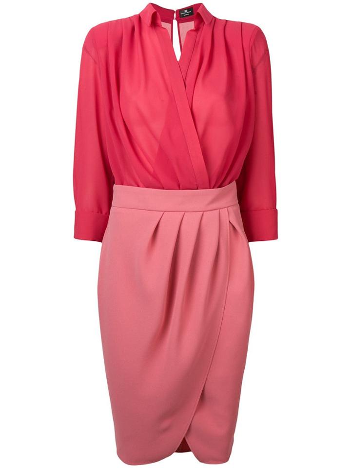 Elisabetta Franchi Colour-block Midi Dress - Pink