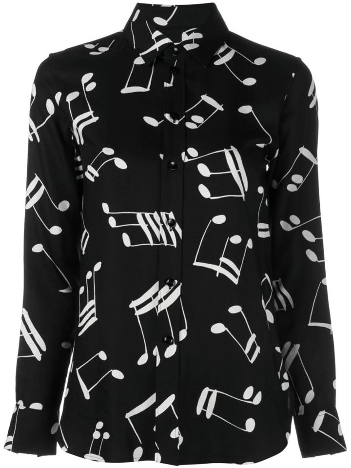 Saint Laurent Music Note Printed Shirt, Women's, Size: 38, Black, Viscose
