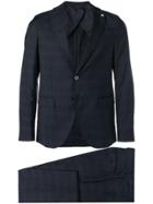 Manuel Ritz Checked Two-piece Suit - Blue