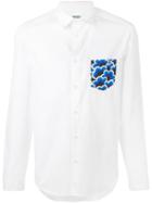 Kenzo Printed Pocket Shirt, Men's, Size: 42, White, Cotton