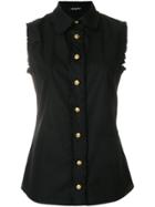 Balmain Sleeveless Button Shirt - Black