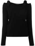 Dorothee Schumacher Lace-up Shoulders Pullover, Women's, Size: 4, Black, Cashmere