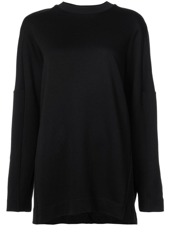 Y-3 Embellished Sleeve Oversized Sweater - Black