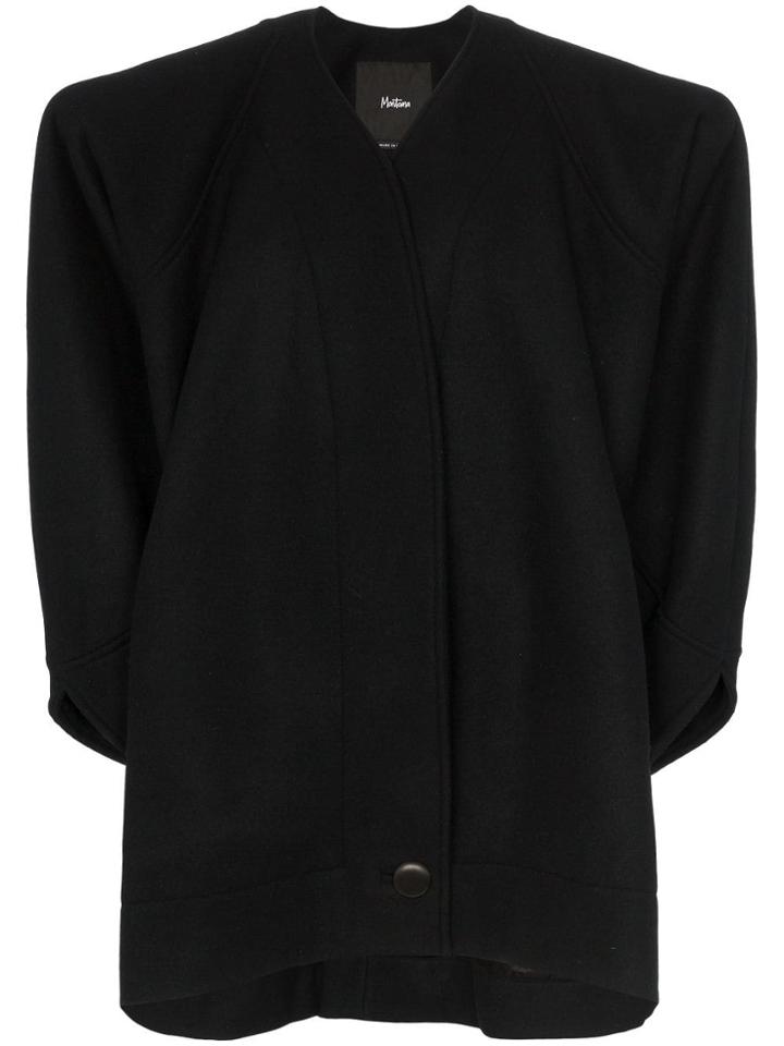 Montana X Byronesque Single-breasted Structured Wool Coat - Black