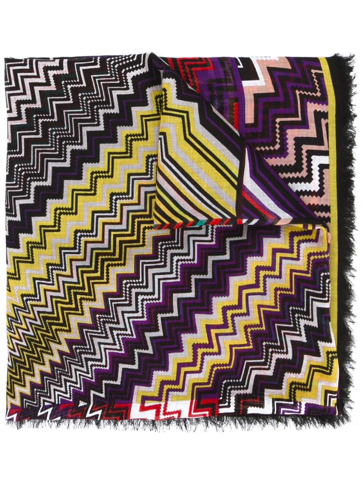Missoni Zig Zag Print Scarf - Red