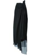 Maison Margiela Long Draped Skirt, Women's, Size: 44, Black, Cotton/polyester/wool