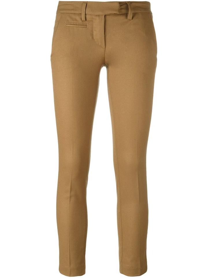 Dondup 'aslan' Cropped Trousers, Women's, Size: 26, Brown, Spandex/elastane/acetate/viscose/virgin Wool
