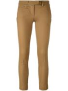 Dondup 'aslan' Cropped Trousers, Women's, Size: 26, Brown, Spandex/elastane/acetate/viscose/virgin Wool
