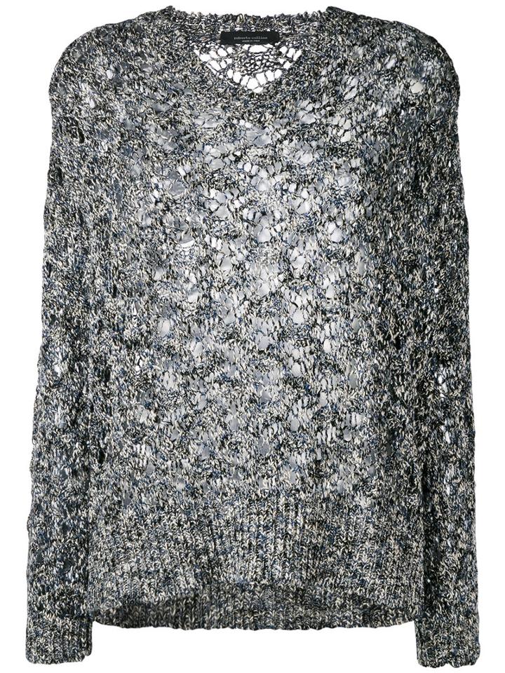 Roberto Collina Knitted Top, Women's, Size: Large, Blue, Linen/flax/cotton/viscose/polyamide