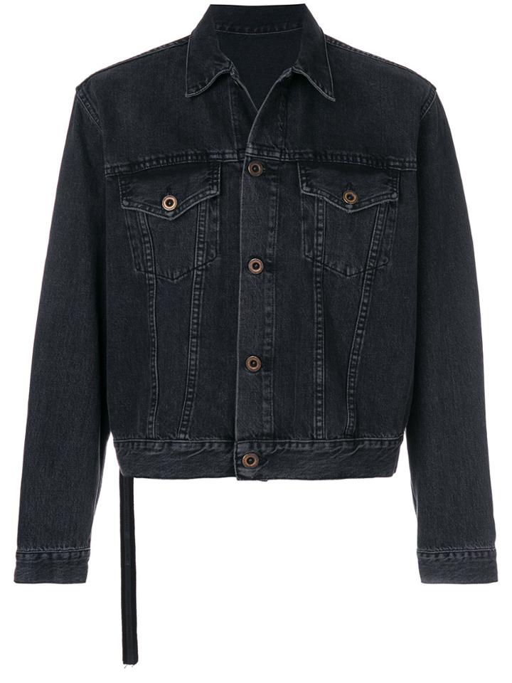 Unravel Project Triangle Skull Denim Jacket - Black