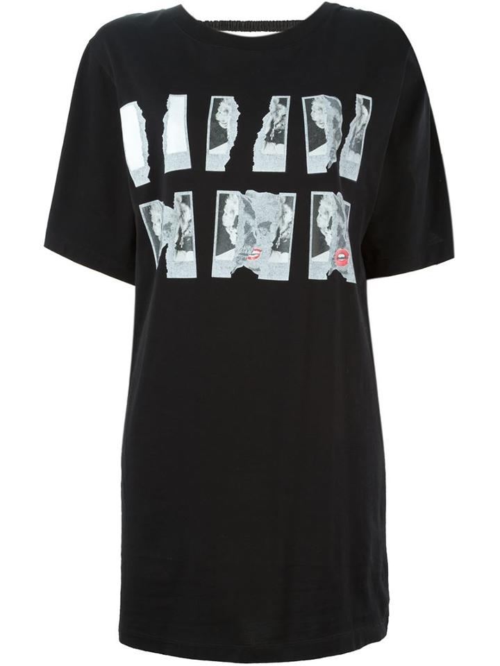 Maison Margiela Polaroid Print T-shirt, Women's, Size: 40, Black, Cotton