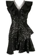 Paule Ka Embellished Woven Mini Dress - Black