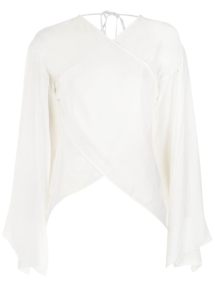 Reinaldo Lourenço Wrap Style Silk Blouse - White
