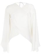 Reinaldo Lourenço Wrap Style Silk Blouse - White