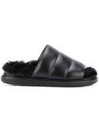 Marni Fussbett Quilted Shearling Sliders - Black