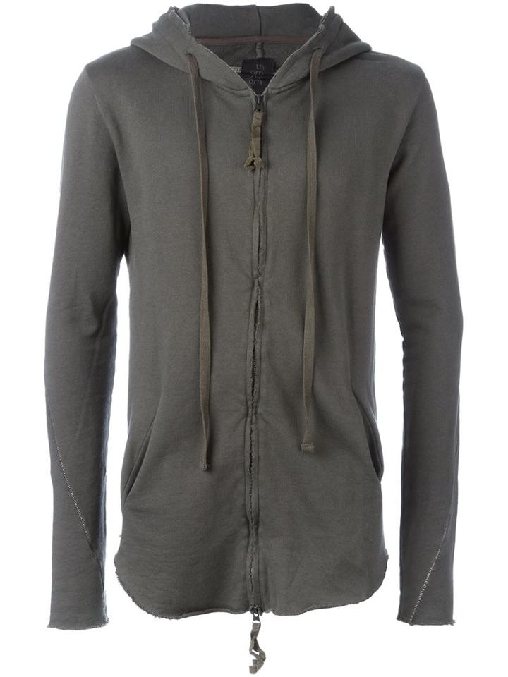 Thom Krom Hooded Zip Top, Men's, Size: Xxl, Green, Cotton
