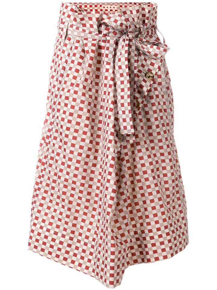 Marni Wrap Checked Skirt - Multicolour