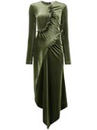 Preen By Thornton Bregazzi - Ruched Asymmetrical Dress - Women - Polyester/spandex/elastane - Xs, Green, Polyester/spandex/elastane