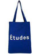 Études - Logo Print Tote - Men - Cotton - One Size, Blue, Cotton