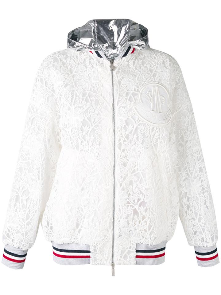 Moncler Gamme Rouge Embroidered Hooded Jacket - White