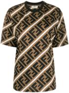 Fendi Diagonal Ff Motif T-shirt - Neutrals