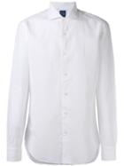 Barba Plain Shirt, Men's, Size: 39, White, Cotton/linen/flax