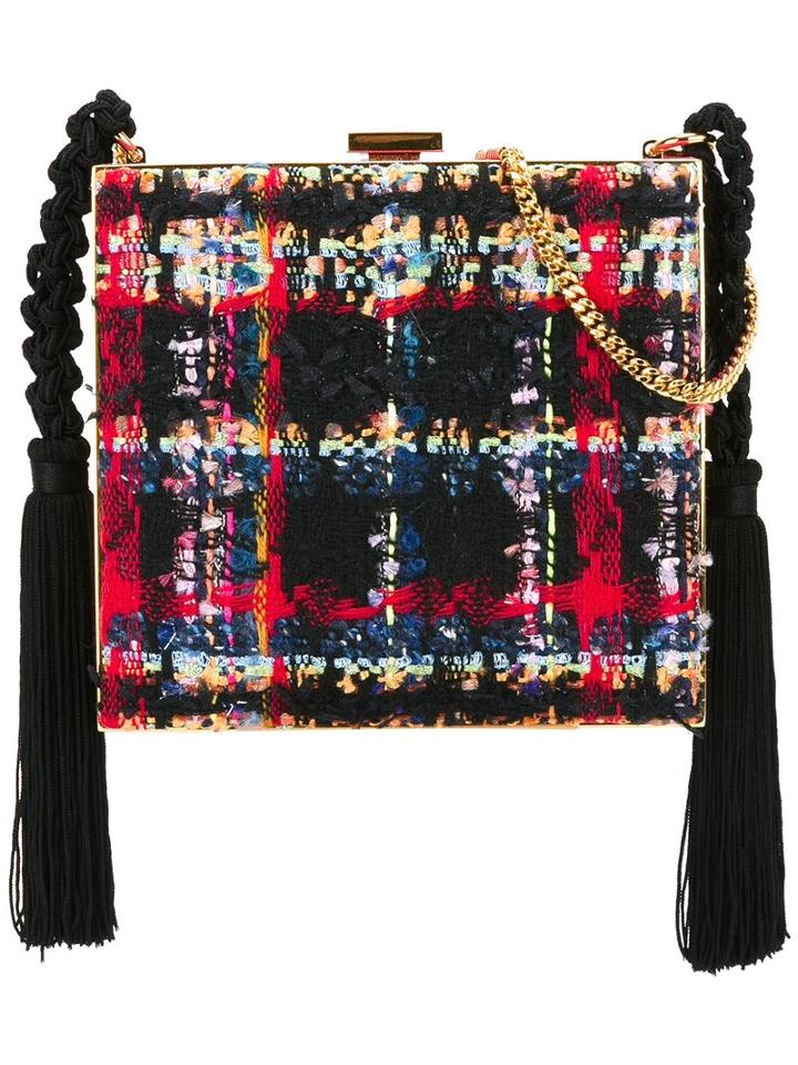 Alessandra Rich Tasseled Boucle Clutch, Women's, Wool/suede/viscose