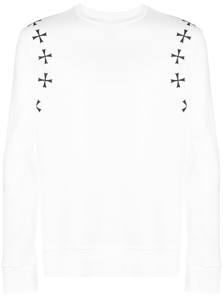 Neil Barrett Military Cross Detail Sweatshirt - White