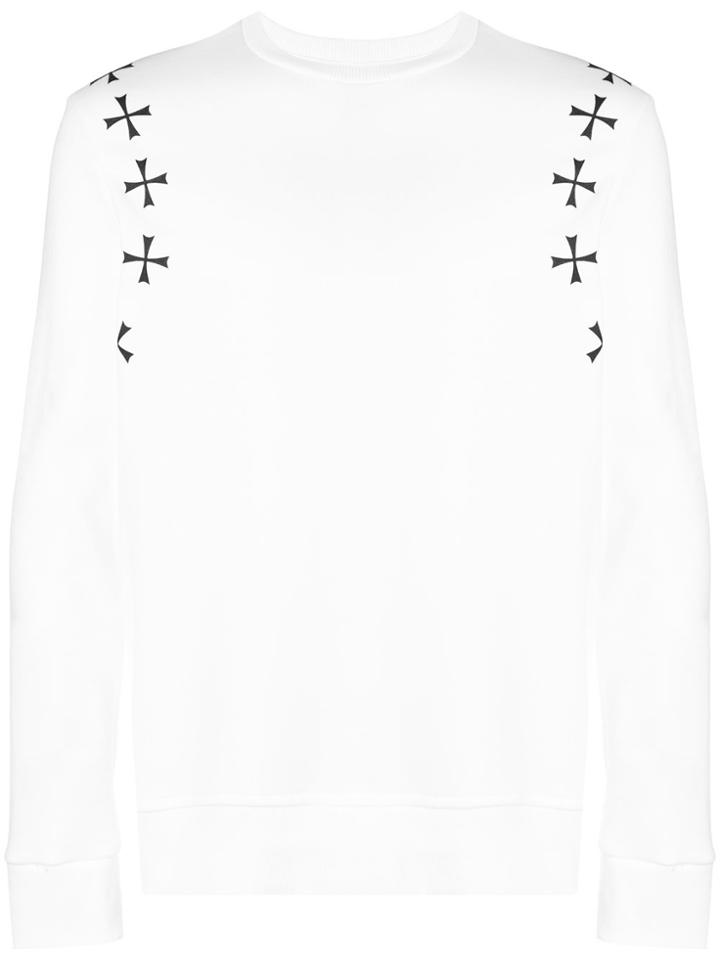 Neil Barrett Military Cross Detail Sweatshirt - White