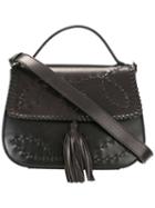 Alberta Ferretti Tassel Detail Crossbody Bag, Women's, Black, Calf Leather