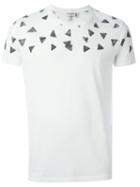 Saint Laurent Triangle Print T-shirt, Men's, Size: Medium, White, Cotton