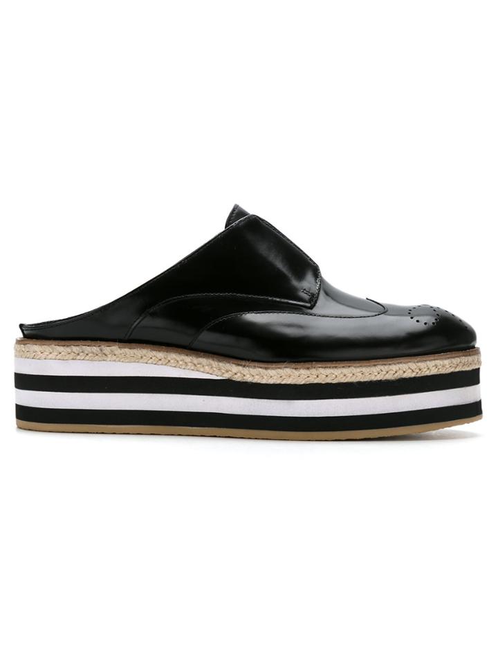 Sarah Chofakian Flatform Mules - Black