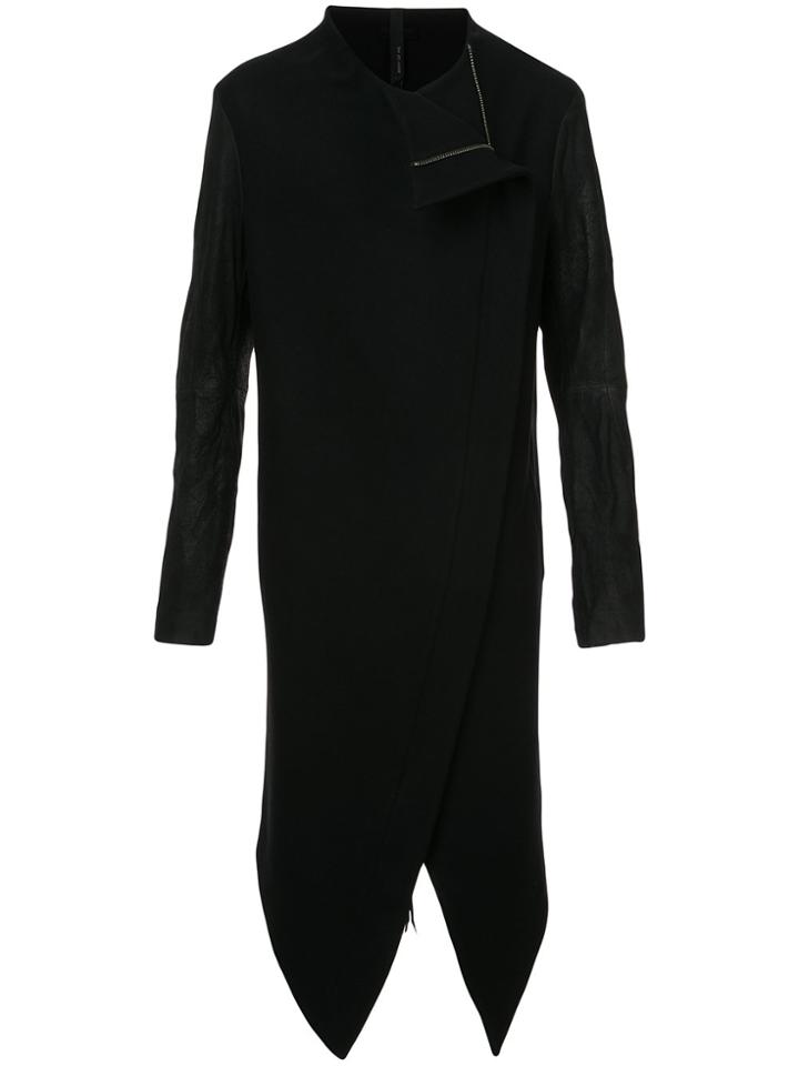 Army Of Me Off-centre Zipped Coat - Black