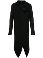 Army Of Me Off-centre Zipped Coat - Black