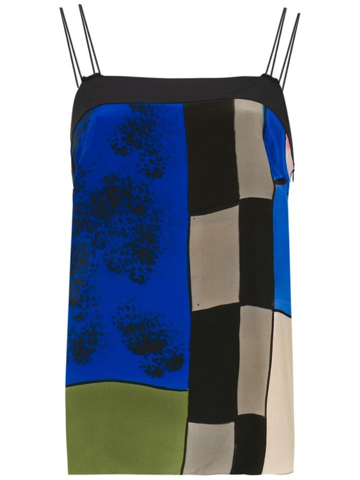 Mara Mac Printed Silk Top - Blue