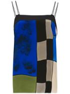Mara Mac Printed Silk Top - Blue